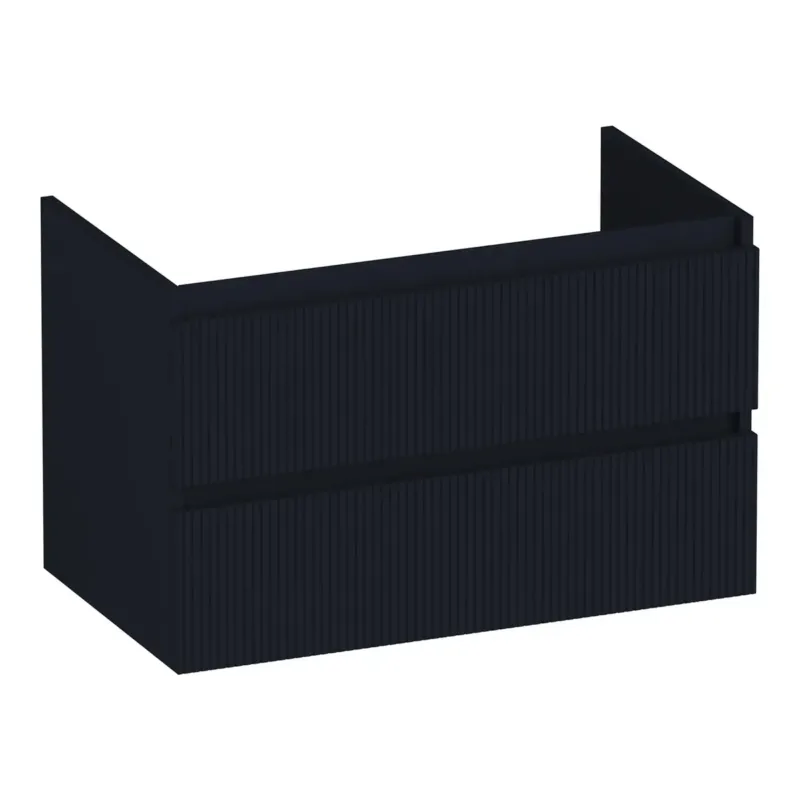 Brauer Joy Wavy onderkast ribbelfront 80cm met 2 softclose lades zwart mat Actieprijs