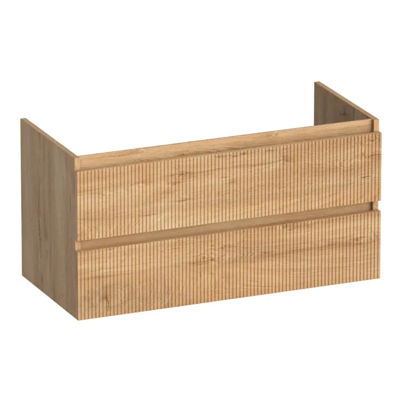 Brauer Joy Wavy onderkast ribbelfront 100cm met 2 softclose lades forest tan Flitsaanbieding