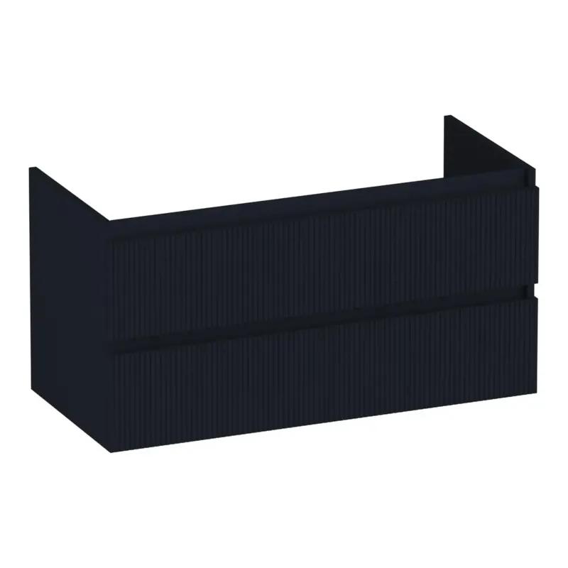 Brauer Joy Wavy onderkast ribbelfront 100cm met 2 softclose lades zwart mat Finale Uitverkoop