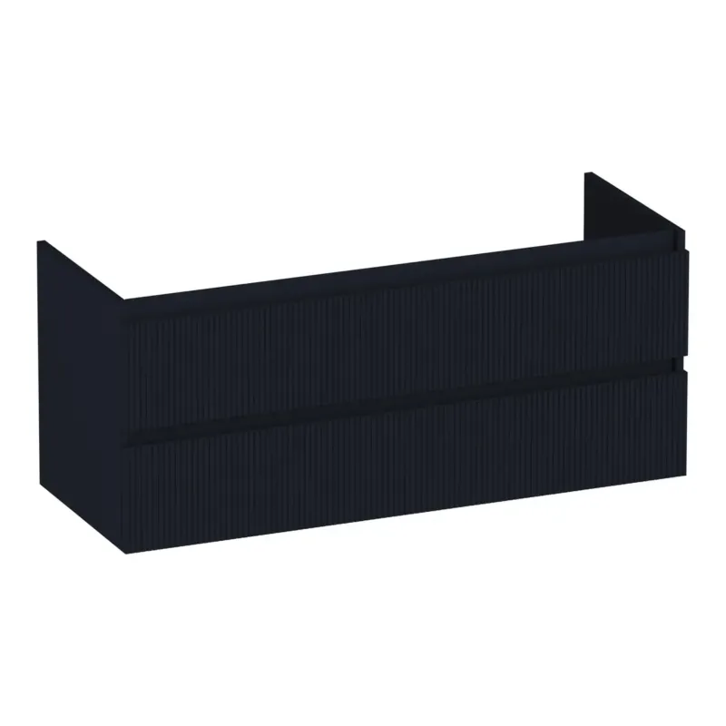 Brauer Joy Wavy onderkast ribbelfront 120cm met 2 softclose lades en 2 sifon uitsparingen zwart mat Meest Verkocht