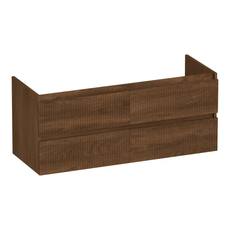 Brauer Joy Wavy onderkast ribbelfront 120cm met 4 softclose lades forest cacao Betaalbaar