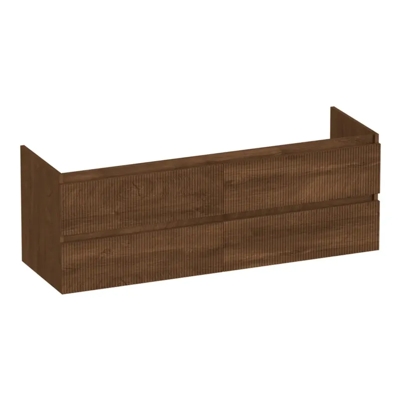 Brauer Joy Wavy onderkast ribbelfront 140cm met 4 softclose lades forest cacao Veilige Betaling