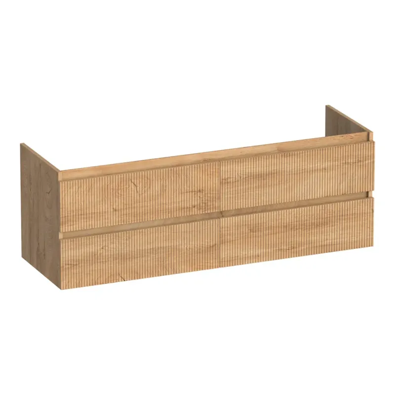 Gereduceerde Prijs Brauer Joy Wavy onderkast ribbelfront 140cm met 4 softclose lades forest tan