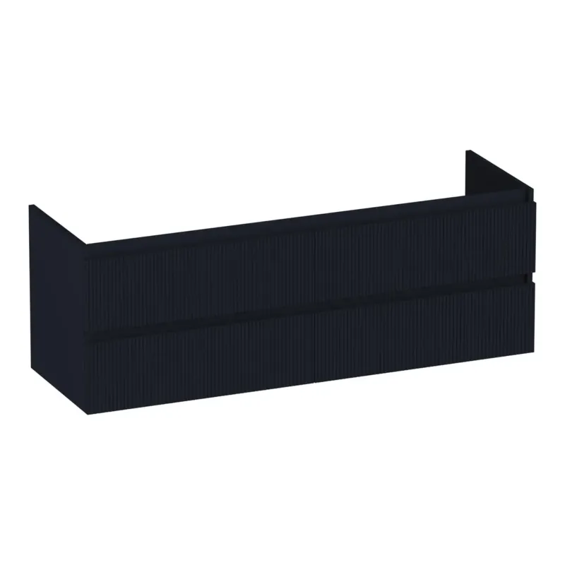 Brauer Joy Wavy onderkast ribbelfront 140cm met 4 softclose lades zwart mat Koop Online