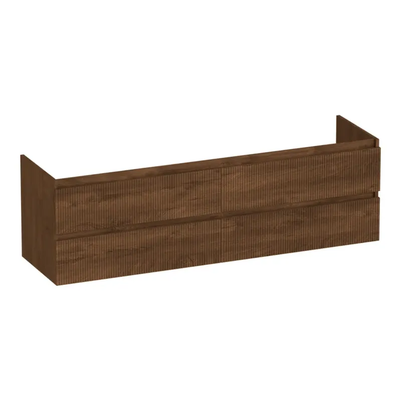 Brauer Joy Wavy onderkast ribbelfront 160cm met 4 softclose lades forest cacao Hete Deal