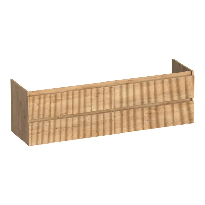 Beste Prijs Brauer Joy Wavy onderkast ribbelfront 160cm met 4 softclose lades forest tan