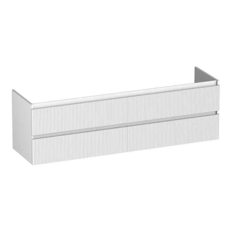 Brauer Joy Wavy onderkast ribbelfront 160cm met 4 softclose lades wit mat Beperkte Voorraad
