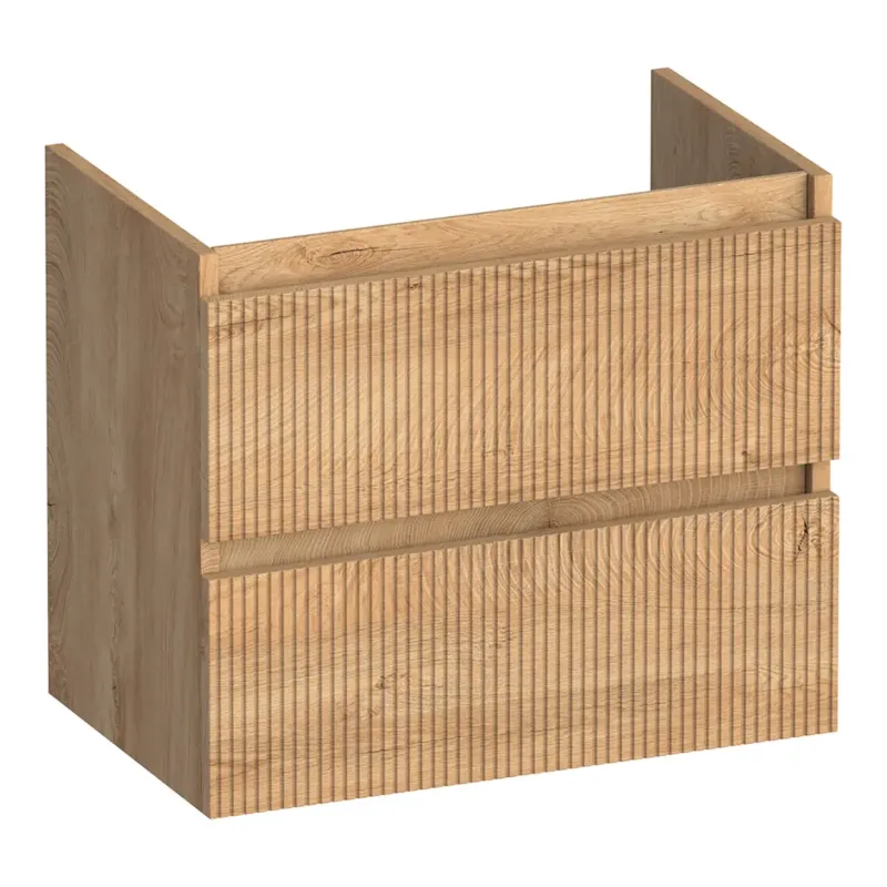 Brauer Joy Wavy onderkast ribbelfront ondiep 60cm met 2 softclose lades forest tan Meest Verkocht
