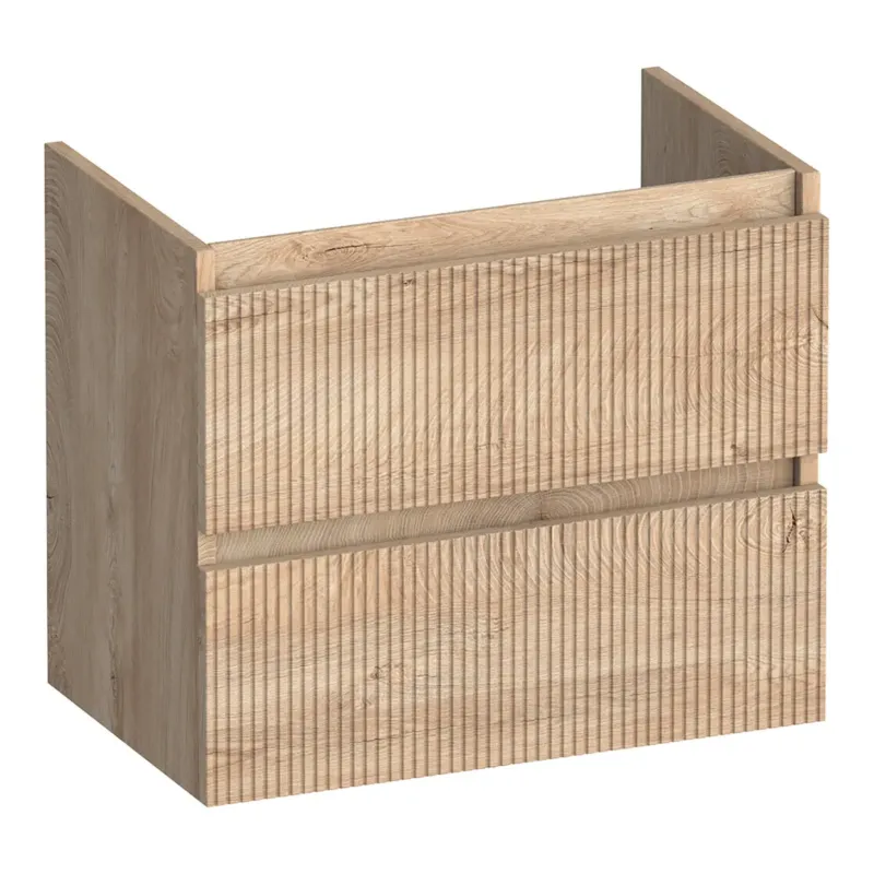 Lage Prijs Brauer Joy Wavy onderkast ribbelfront ondiep 60cm met 2 softclose lades forest wheat