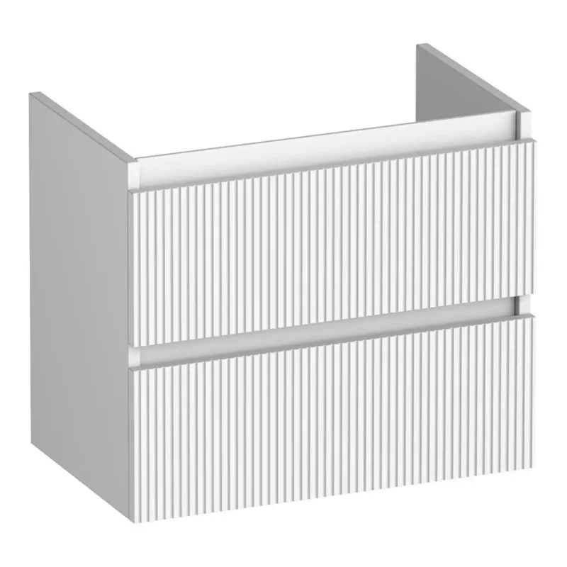 Brauer Joy Wavy onderkast ribbelfront ondiep 60cm met 2 softclose lades wit mat Finale Uitverkoop