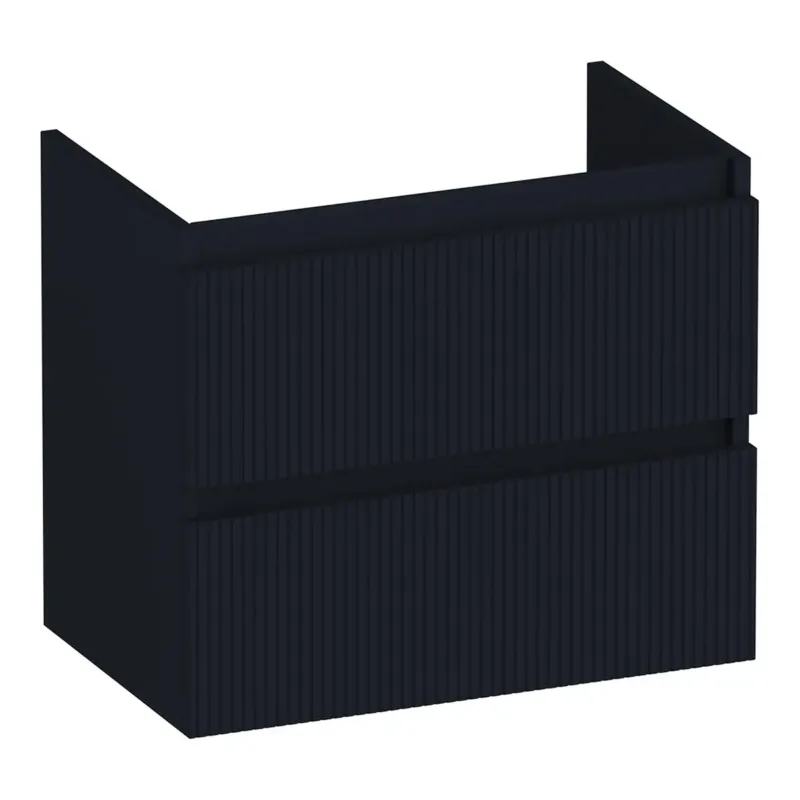 Gereduceerde Prijs Brauer Joy Wavy onderkast ribbelfront ondiep 60cm met 2 softclose lades zwart mat