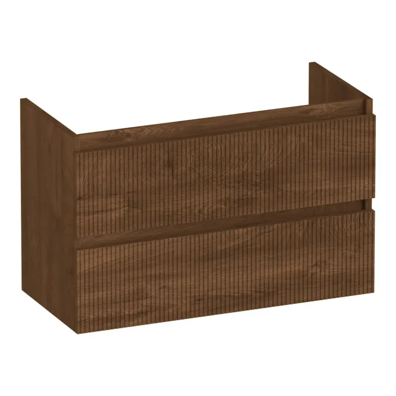 Brauer Joy Wavy onderkast ribbelfront ondiep 80cm met 2 softclose lades forest cacao Nu Kopen