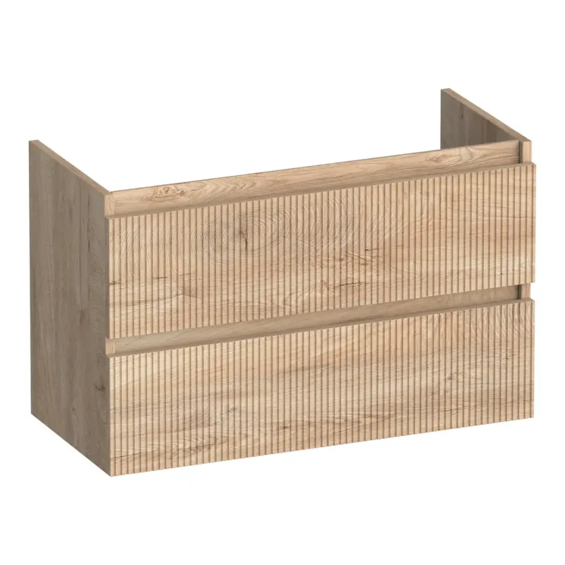 Brauer Joy Wavy onderkast ribbelfront ondiep 80cm met 2 softclose lades forest wheat Speciale Aanbieding