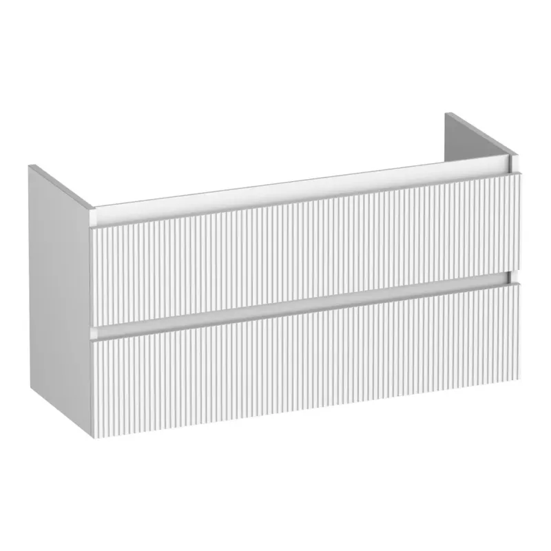 Brauer Joy Wavy onderkast ribbelfront ondiep 100cm met 2 softclose lades wit mat Exclusieve Aanbieding