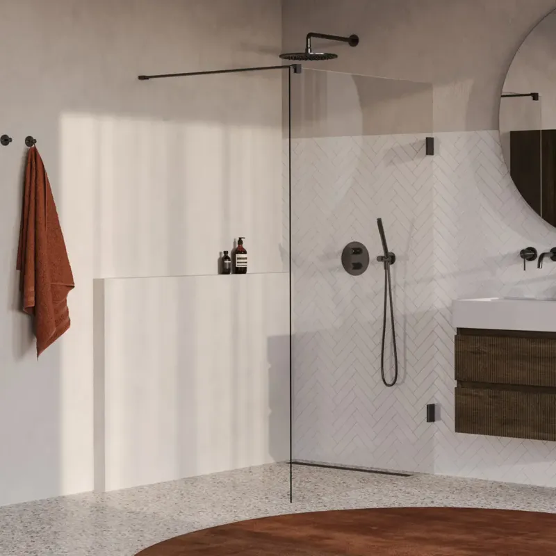 Brauer Void profielloze inloopdouche 120cm gunmetal geborsteld PVD Weekendaanbieding