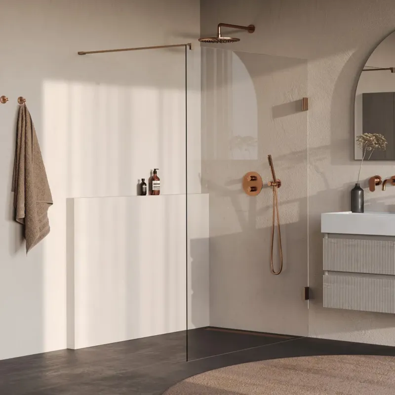 Brauer Void profielloze inloopdouche 140cm koper geborsteld PVD Premium