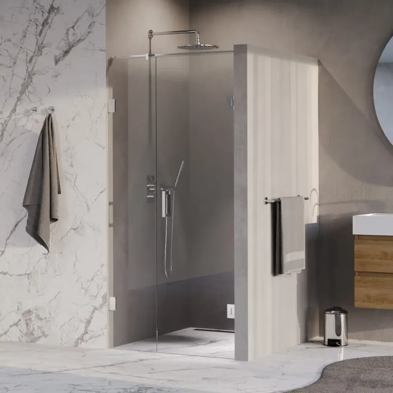 Brauer Void profielloze nisdeur 90cm met draaideur 60cm aan muur chroom Voordeelprijs