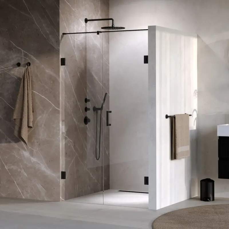 Exclusieve Aanbieding Brauer Void profielloze nisdeur 120cm met draaideur 60cm aan muur zwart mat
