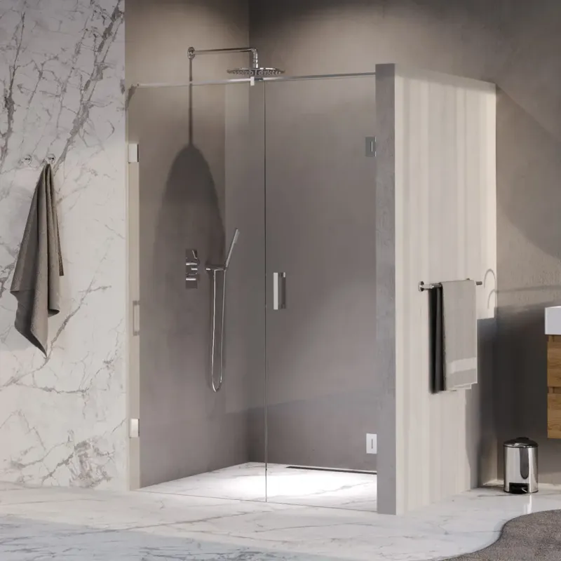 Fabrieksprijs Brauer Void profielloze nisdeur 140cm met draaideur 70cm aan muur chroom