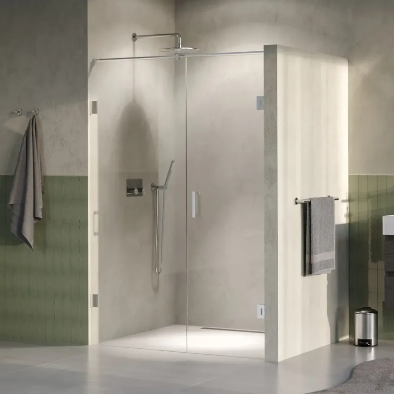 Brauer Void profielloze nisdeur 140cm met draaideur 70cm aan muur RVS geborsteld PVD Gecertificeerd