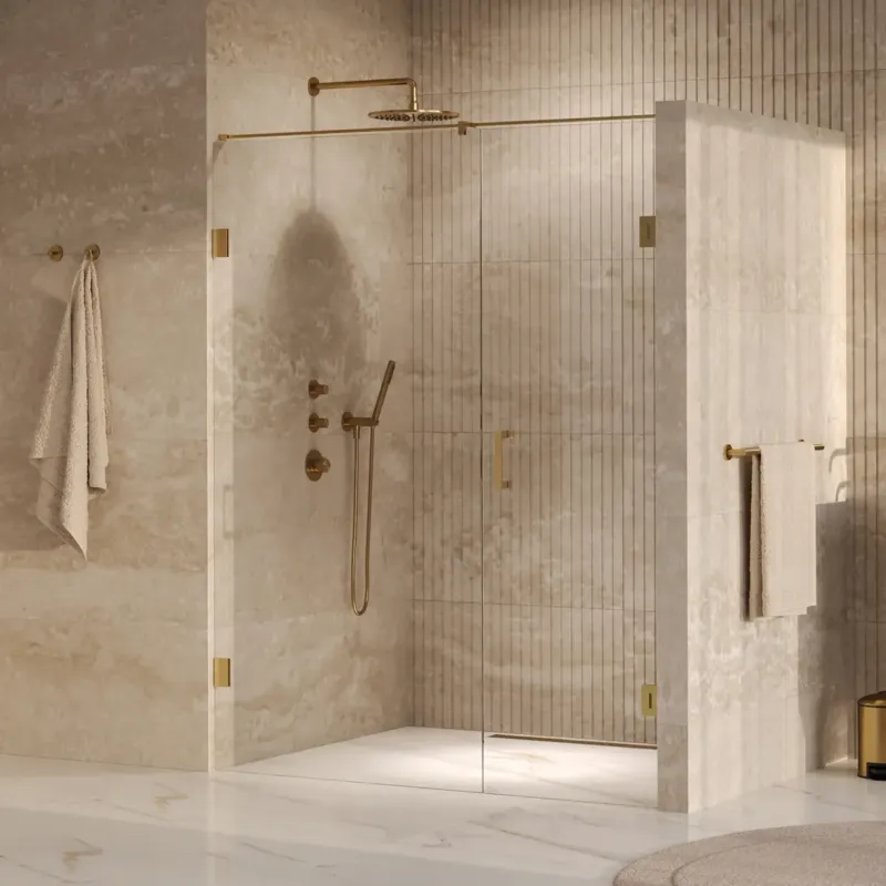 Brauer Void profielloze nisdeur 150cm met draaideur 70cm aan muur messing geborsteld PVD Lage Prijs