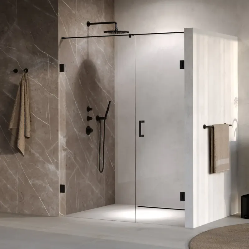Beperkt Aanbod Brauer Void profielloze nisdeur 160cm met draaideur 70cm aan muur zwart mat