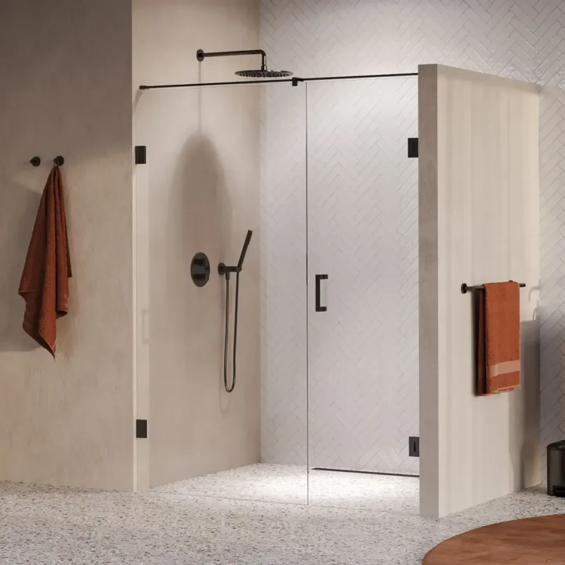 Betrouwbaar Brauer Void profielloze nisdeur 160cm met draaideur 70cm aan muur gunmetal geborsteld PVD