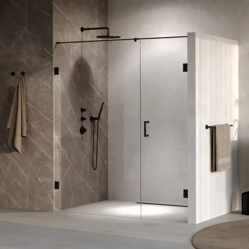 Brauer Void profielloze nisdeur 180cm met draaideur 70cm aan muur zwart mat Korting