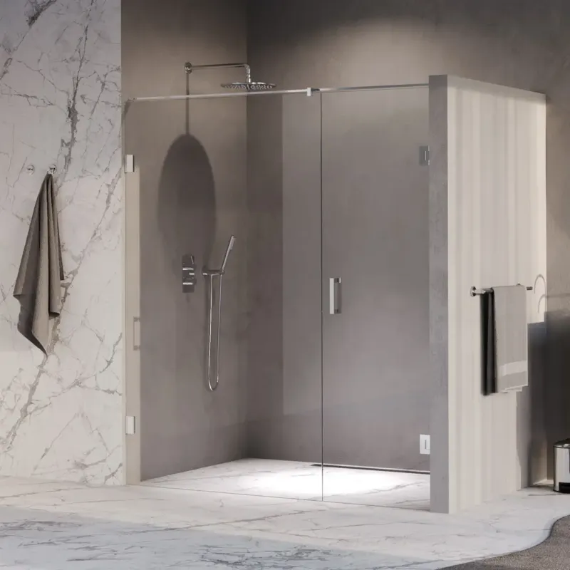 Koop Online Brauer Void profielloze nisdeur 180cm met draaideur 70cm aan muur chroom