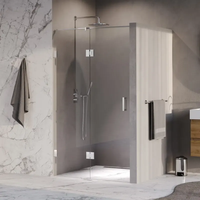 Lage Prijs Brauer Void profielloze nisdeur 120cm met draaideur 60cm aan glas chroom