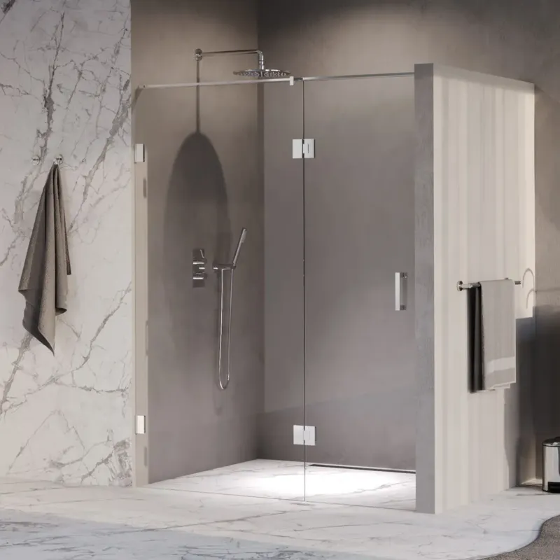 Direct Verzonden Brauer Void profielloze nisdeur 150cm met draaideur 70cm aan glas chroom