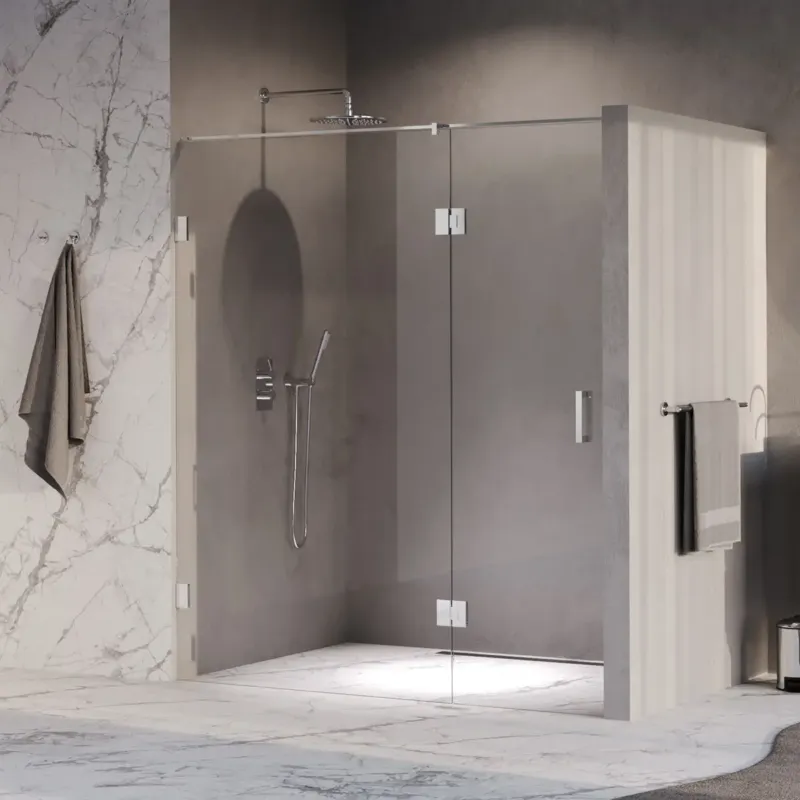 Brauer Void profielloze nisdeur 170cm met draaideur 70cm aan glas chroom Snelle Levering
