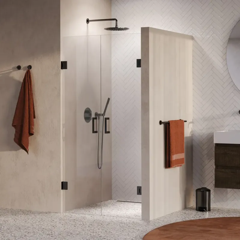 Brauer Void profielloze pendeldeuren 90cm gunmetal geborsteld PVD Shop Nu