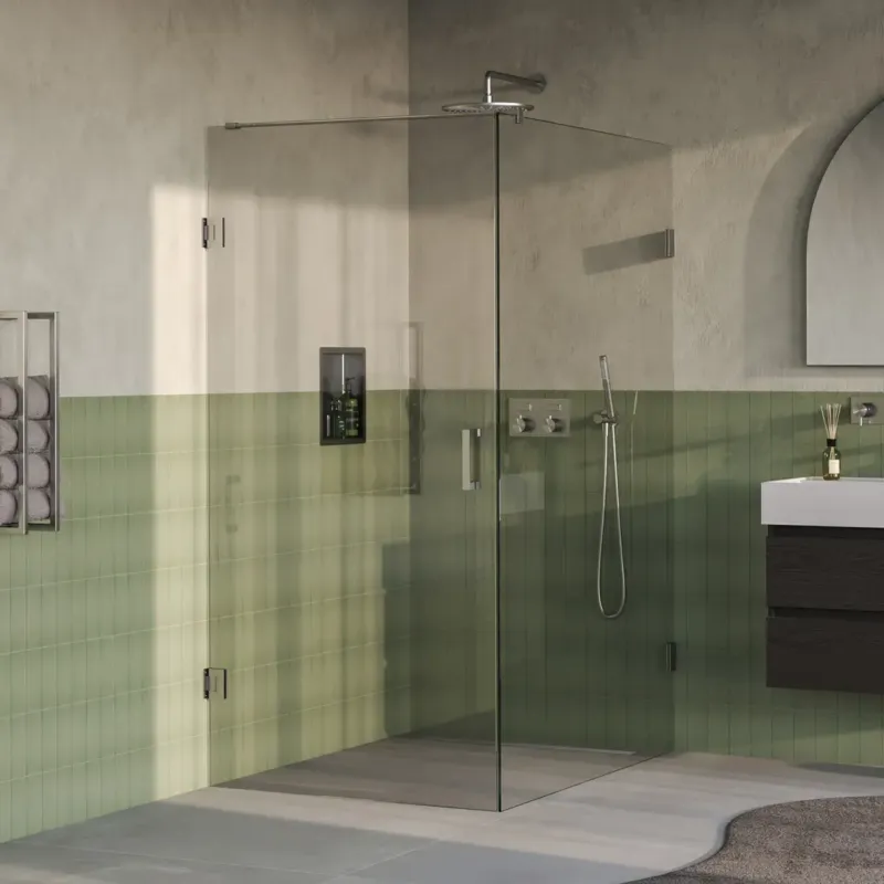 Korting Brauer Void profielloze douchecabine 90x140cm RVS geborsteld PVD
