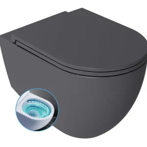 Isvea Infinity toiletpot met tornado flush met softclose zitting antraciet Koopje