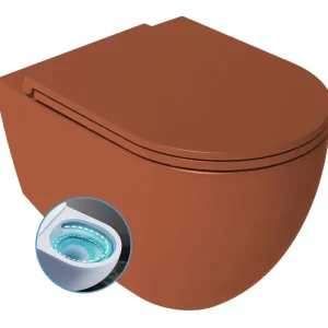 Isvea Infinity toiletpot met tornado flush met softclose zitting terracotta Lage Prijs