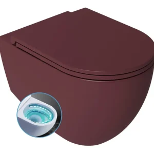 Bestel Nu Isvea Infinity toiletpot met tornado flush met softclose zitting rood