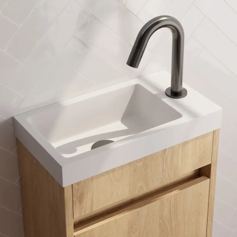 Direct Verzonden Brauer Stripe opbouw fonteinkraan met gebogen uitloop gunmetal geborsteld PVD