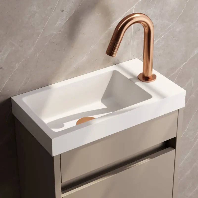 Hete Deal Brauer Stripe opbouw fonteinkraan met gebogen uitloop koper geborsteld PVD