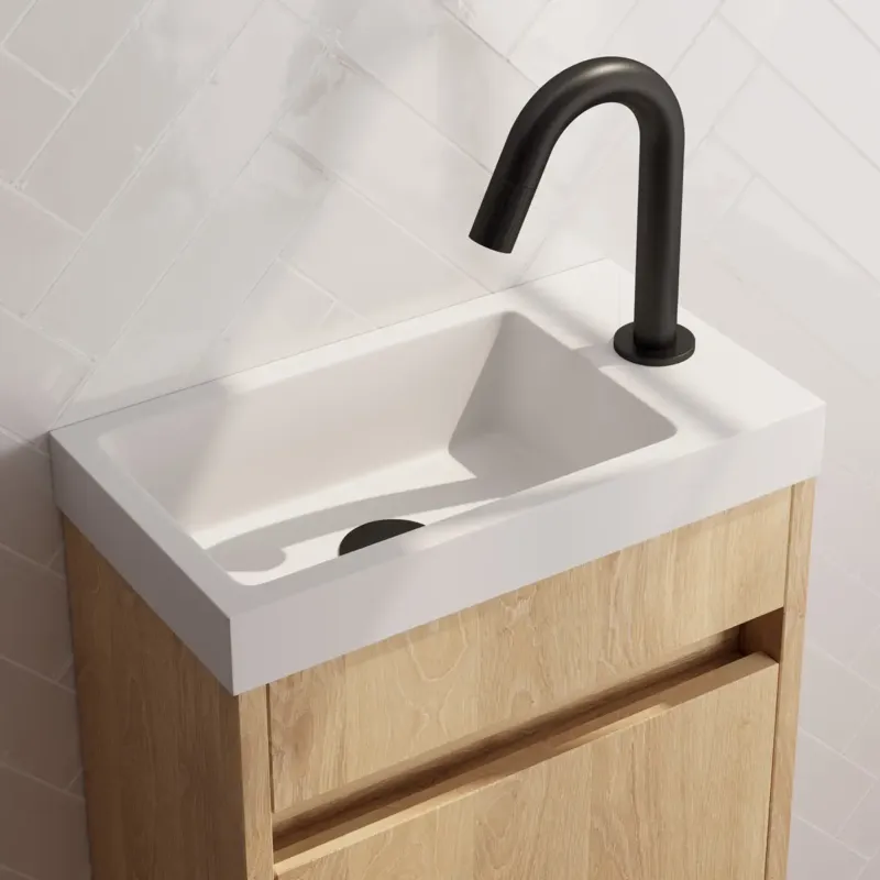 Brauer Stripe opbouw fonteinkraan met gebogen uitloop zwart mat Shop Nu