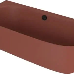 Polysan Sussi halfvrijstaand bad links mineraalmarmer 160x70cm terracotta Lage Kosten