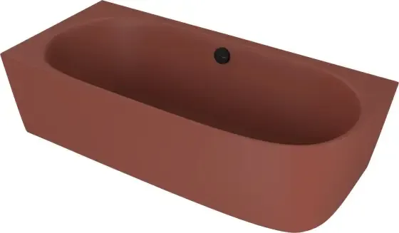 Polysan Sussi halfvrijstaand bad links mineraalmarmer 160x70cm terracotta Lage Kosten