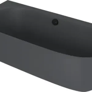 Polysan Sussi halfvrijstaand bad links mineraalmarmer 160x70cm antraciet mat Laatste Kans