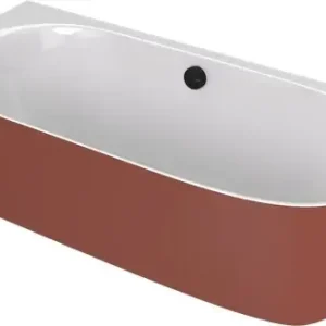 Polysan Sussi halfvrijstaand bad links mineraalmarmer 160x70cm terracotta Superprijs