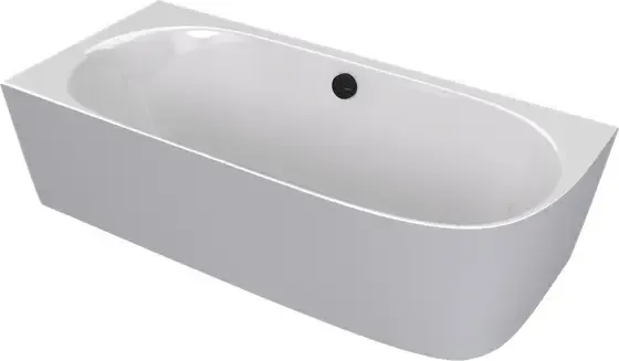 Polysan Sussi halfvrijstaand bad links mineraalmarmer 160x70cm grijs mat Must-Have