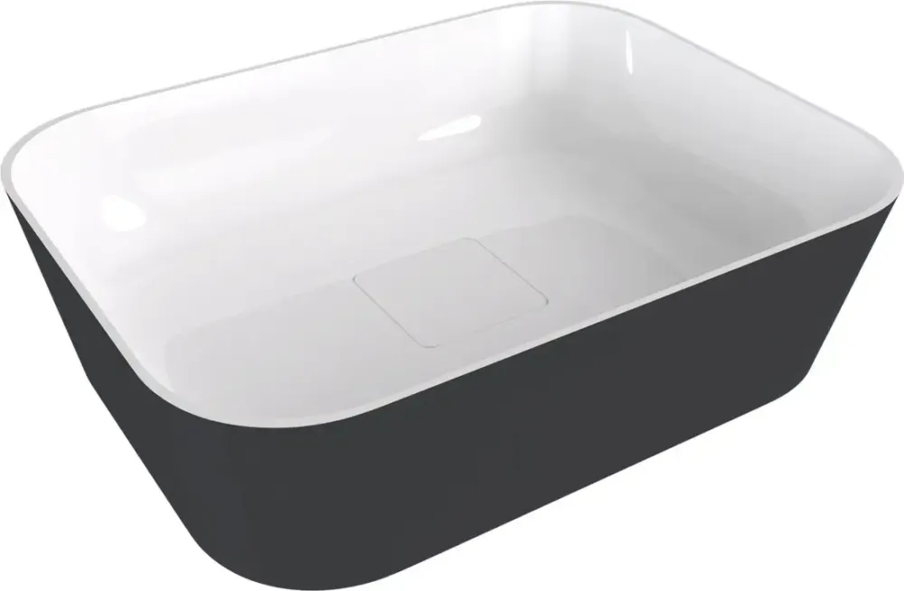 Polysan Banera waskom vierkant 50x36cm wit/antraciet mat Korting