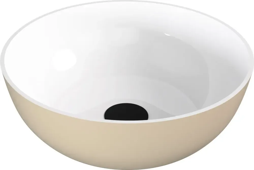 Polysan Banera waskom rond 39x14cm wit/beige mat Flitsaanbieding