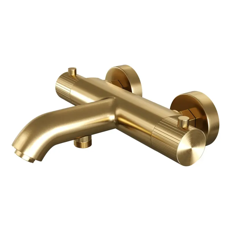 Koop Online Brauer Stripe thermostatische badkraan messing geborsteld PVD