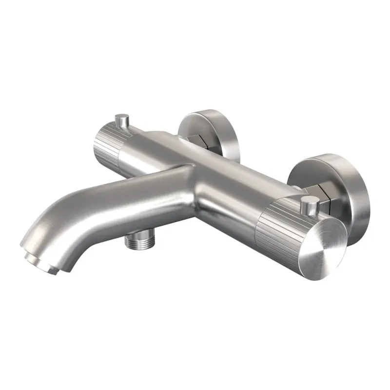 Koopje Brauer Stripe thermostatische badkraan RVS geborsteld PVD