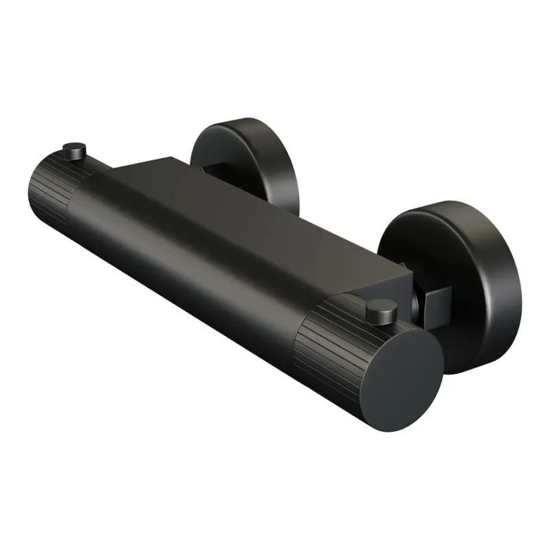 Goedkoop Brauer Stripe thermostatische douchekraan zwart mat